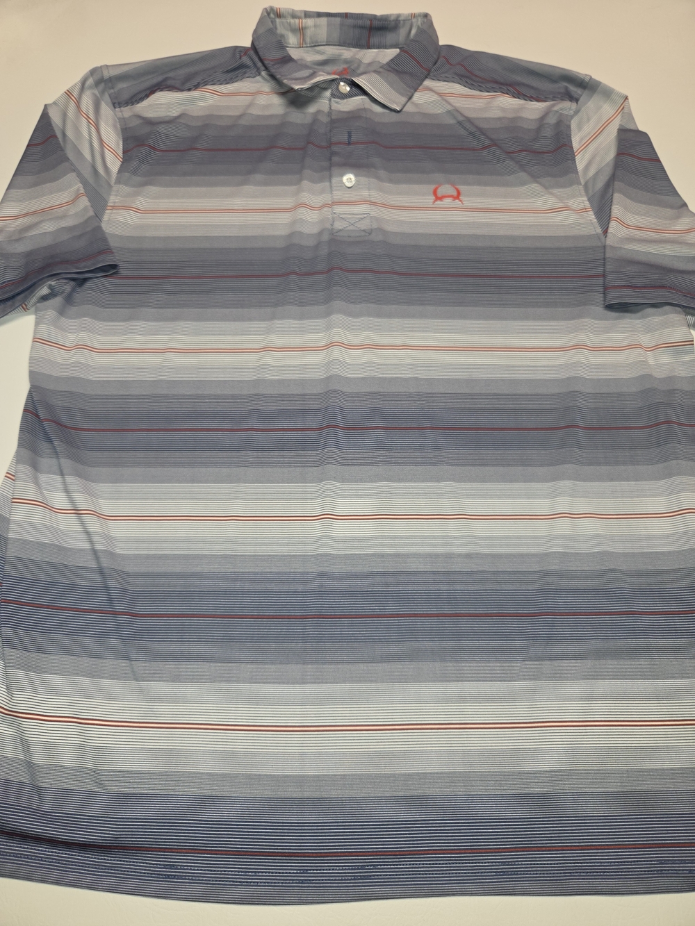 Cinch Striped Polo Shirt XXL Mens Navy and Orange